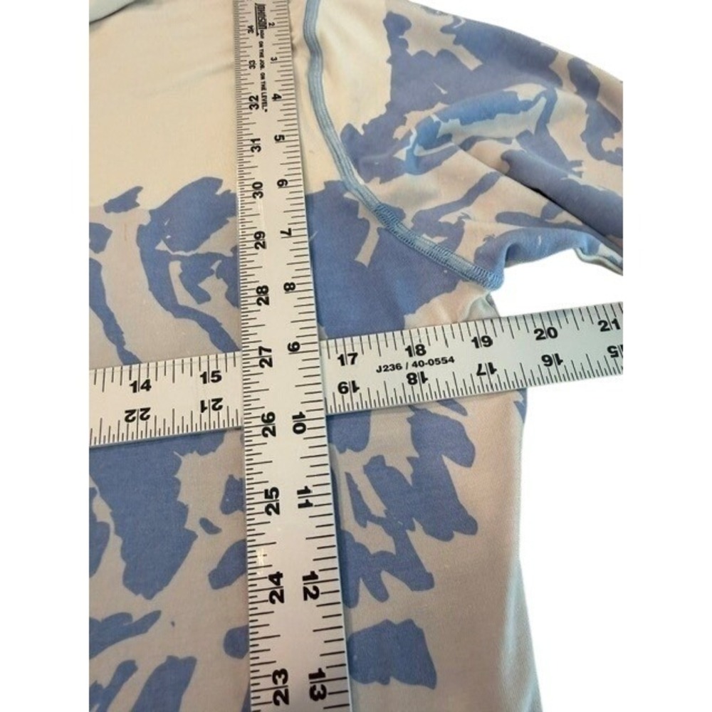 Neve Chamonix Ski Graphic Silk Wool Quarter Zip Pullover Womens Cream Blue XL - Picture 4 of 8